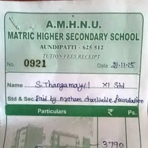 1st Adopted Student Of Artham - Thangamayil S